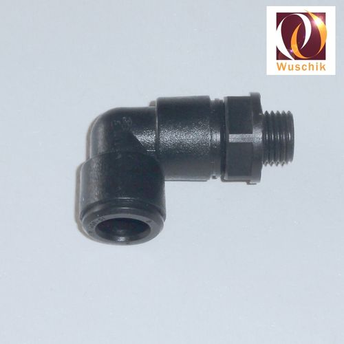 10 x 90° screw-in connector 1/4" - 10 mm, black, elbow connector