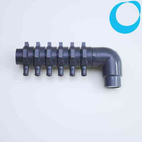 Whirlpool manifold distributor 10mm 6-times, Elbow, check valve