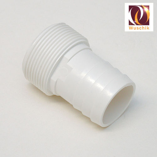 Hose connector 38 mm with thread 1 1/2 "AG, white